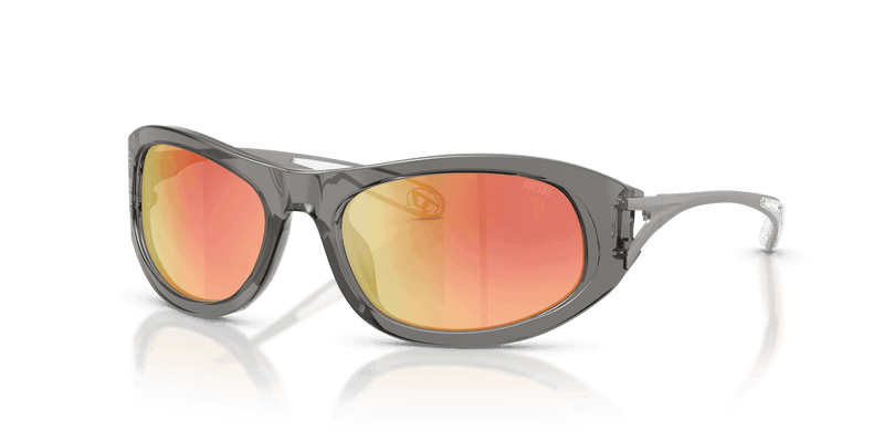 Diesel DL2007U in Transparent Dark Grey / Green Gradient Brown Mirror Red (2027B6) - Alternate View