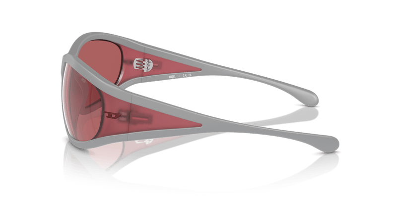 Diesel DL3002 in Matte Grey / Red Hiper Mirror - Alternate View