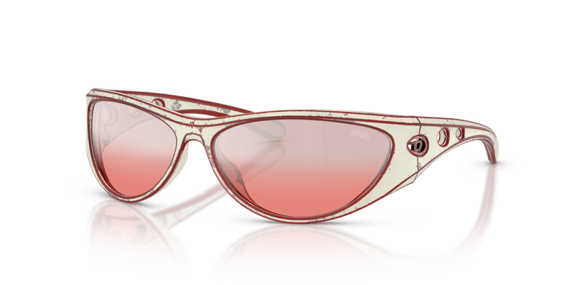 Diesel DL3004U in White Barrelling Red / Gradient Mirror Red - Alternate View