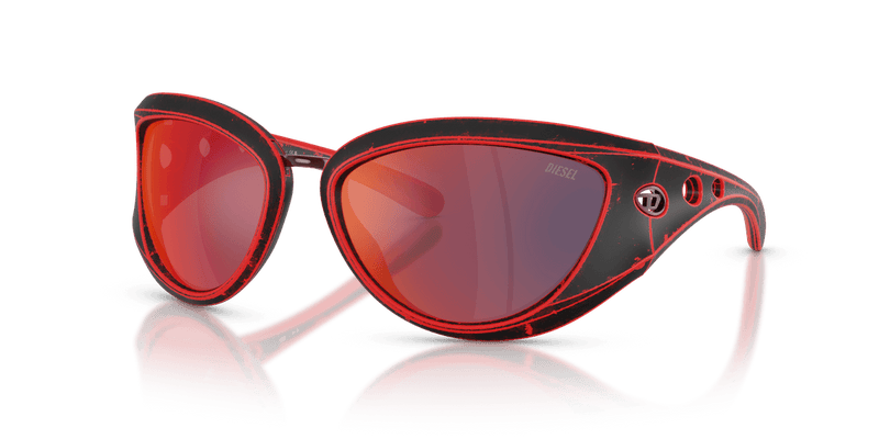 Diesel DL3007U in Black Barrelling Red / Mirror Red - Alternate View