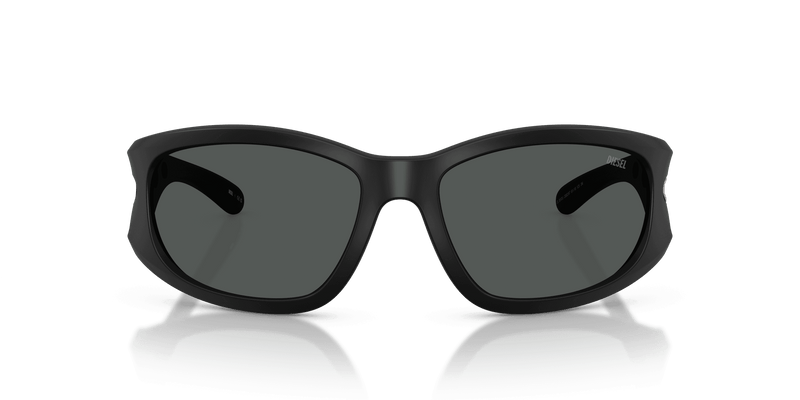 Diesel DL3012U in Black Matte / Dark Grey (200287) - Back View