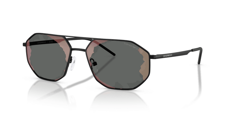 Emporio Armani EA2147 in Matte Black / Black Red Mirror (30017G) - Front View