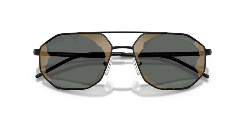 Emporio Armani EA2147 in Matte Black / Black Red Mirror (30017G) - Side View