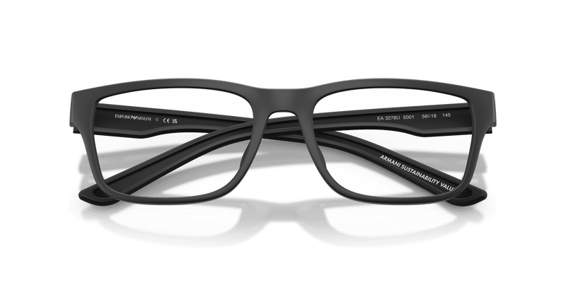 Emporio Armani EA3276U in Rubberized Matte Black (5001) - Side View