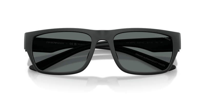 Emporio Armani EA4267U in Rubberized Matte Black / Dark Grey Polarized (500181) - Side View