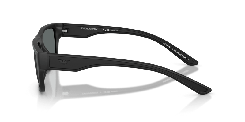 Emporio Armani EA4267U in Rubberized Matte Black / Dark Grey Polarized (500181) - Temple Detail