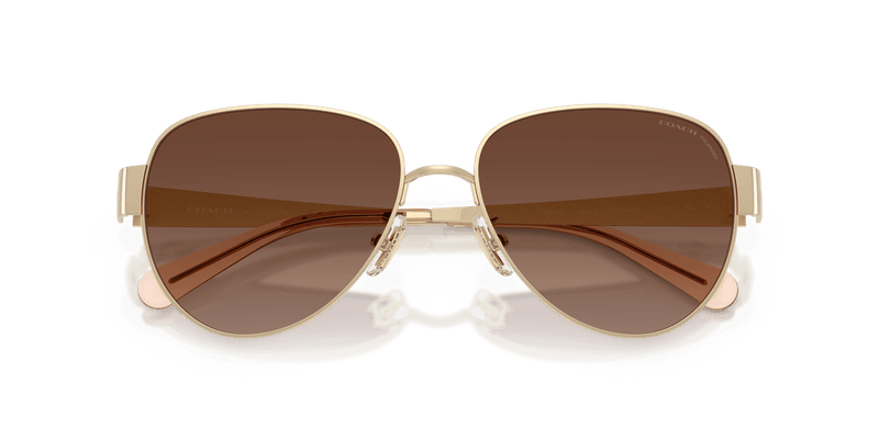 Coach CDP37 HC7186 in Shiny Light Gold / Brown Gradient Polarized (900587) - Alternate View