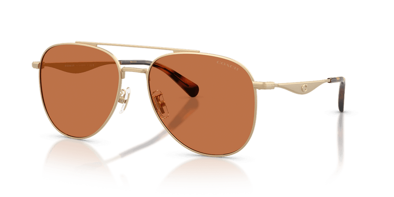 Coach CDP40 HC7190 in Satin Light Gold / Amber Solid (900573) - Front View
