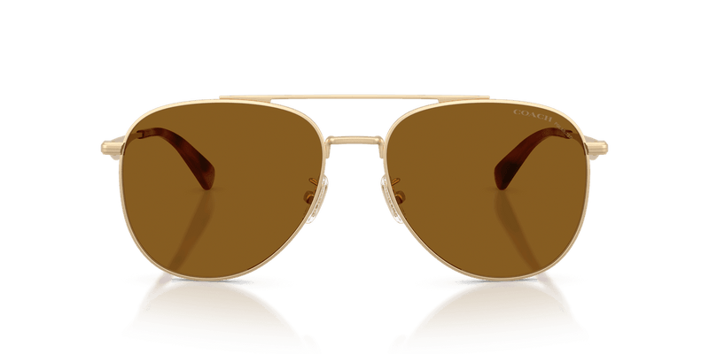Coach CDP40 HC7190 in Satin Light Gold / Brown Solid Polarized (900583) - Alternate View