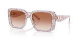 Transparent Pink Floral Print / Pink Gradient
