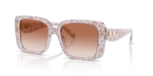 Transparent Pink Floral Print / Pink Gradient