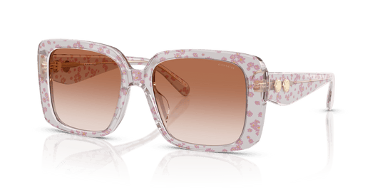 Coach CAD54 HC8424U - Transparent Pink Floral Print / Pink Gradient
