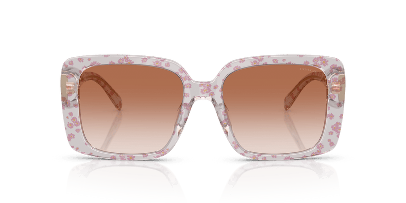 Coach CAD54 HC8424U in Transparent Pink Floral Print / Pink Gradient - Temple Detail