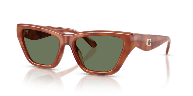 Coach CDP33 HC8449U in Caramel Tortoise / Green Solid (577482) - Alternate View