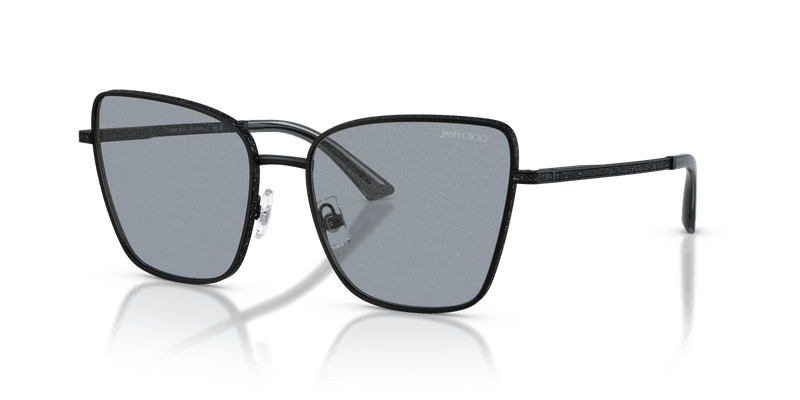 Jimmy Choo JC4023J in Matte Black / Dark Grey Glitter (30014R) - Front View