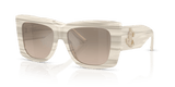 Striped White / Brown Grad Grey Mirror Silver