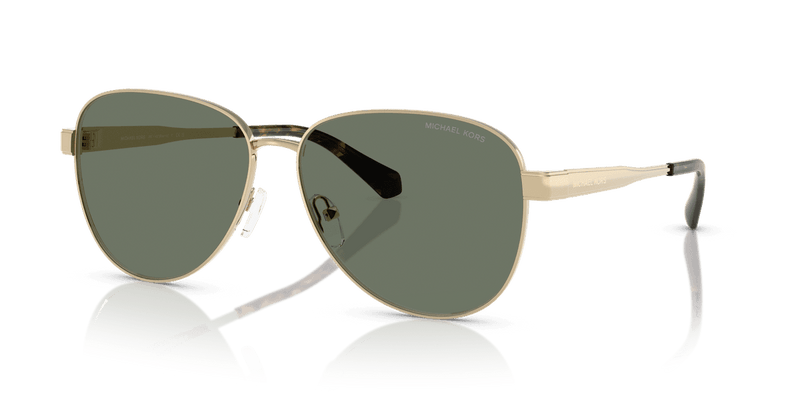 Michael Kors BIARRITZ MK1160 in Light Gold Shiny / Green Solid (10143H) - Alternate View