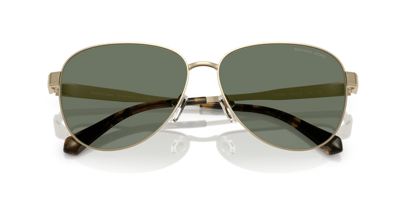 Michael Kors BIARRITZ MK1160 in Light Gold Shiny / Green Solid (10143H) - Alternate View