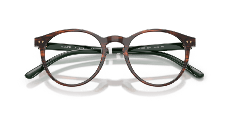 Polo Ralph Lauren PH2297 in Shiny Striped Brown (6315) - Side View