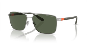 Shiny Silver / Polarized Dark Green