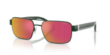 Shiny Dark Green / Orange Mirror Red