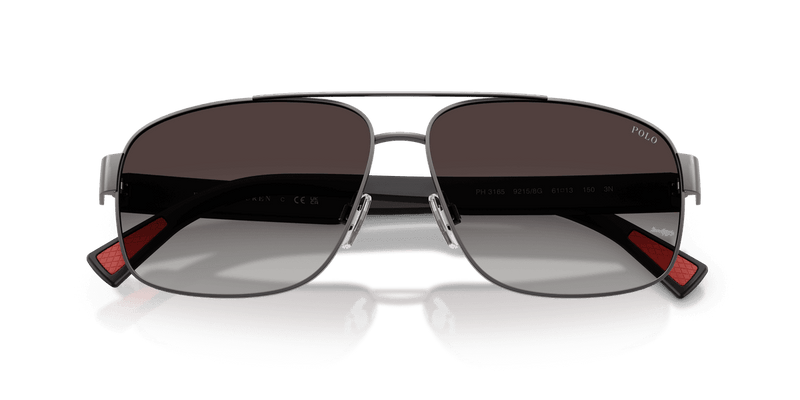 Polo Ralph Lauren PH3165 in Semishiny Dark Gunmetal / Gradient Black (92158G) - Front View