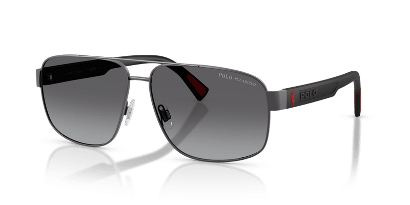 Polo Ralph Lauren PH3165 in Semishiny Dark Gunmetal / Gradient Grey Polarized (9215T3) - Front View