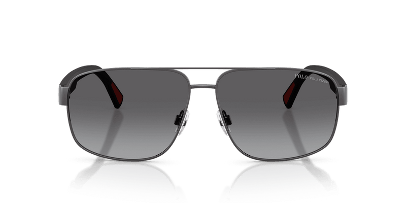 Polo Ralph Lauren PH3165 in Semishiny Dark Gunmetal / Gradient Grey Polarized (9215T3) - Front View