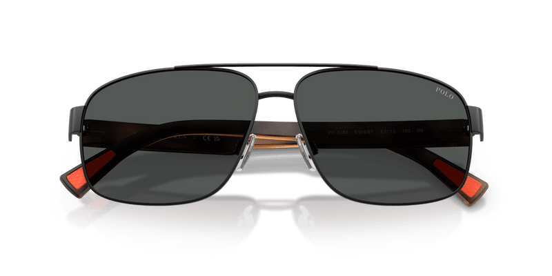 Polo Ralph Lauren PH3165 in Semishiny Black / Dark Grey (930487) - Front View