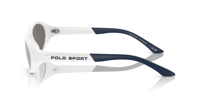 Polo Ralph Lauren PH4197U in Shiny White / Grey Mirror Silver (51016G) - Temple Detail