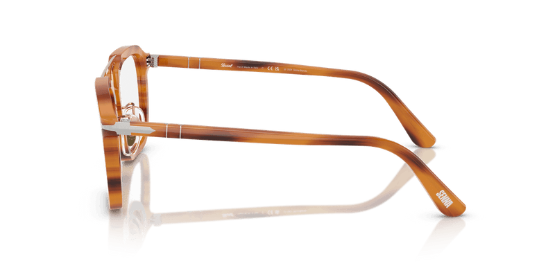 Persol PO0204V in Striped Brown / Clear - Alternate View