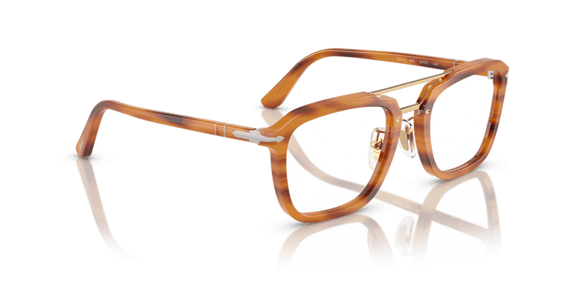 Persol PO0204V in Striped Brown / Clear - Alternate View