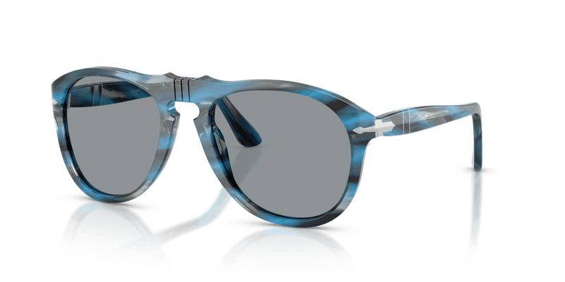 Persol PO0649 in Striped Blue And Grey / Grey (1234R5) - Front View