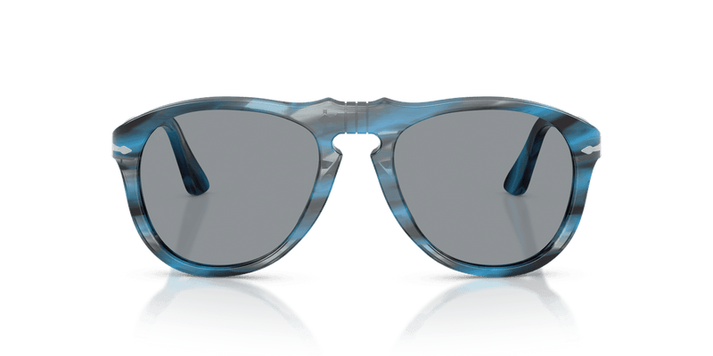 Persol PO0649 in Striped Blue And Grey / Grey (1234R5) - Side View