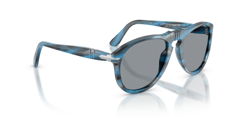 Persol PO0649 in Striped Blue And Grey / Grey (1234R5) - Back View