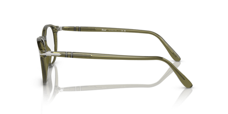 Persol PO3007V in Olive Transparent / Clear - Temple Detail