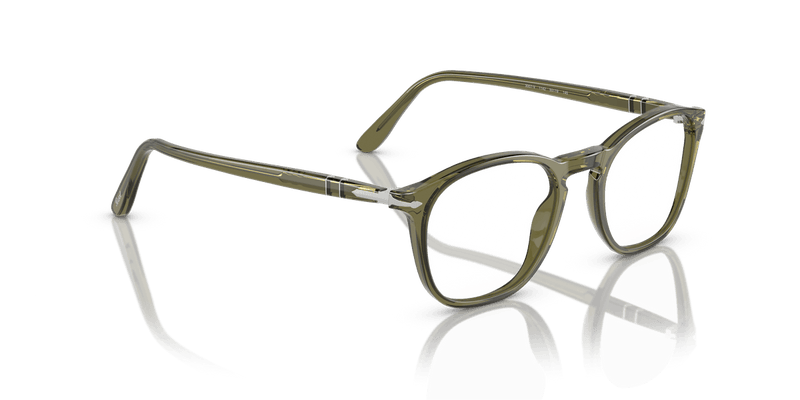 Persol PO3007V in Olive Transparent / Clear - Temple Detail