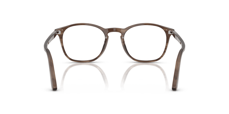 Persol PO3007V in Striped Brown / Clear - Temple Detail