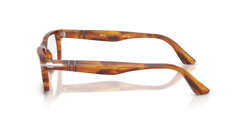 Persol PO3050V in Striped Brown / Clear (1157) - Temple Detail