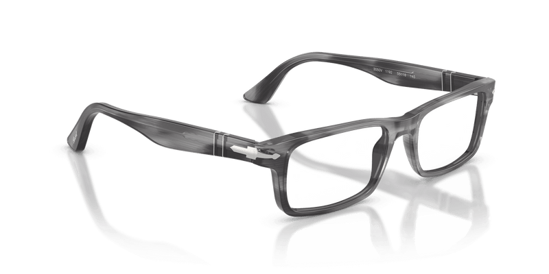 Persol PO3050V in Striped Grey / Clear (1192) - Alternate View