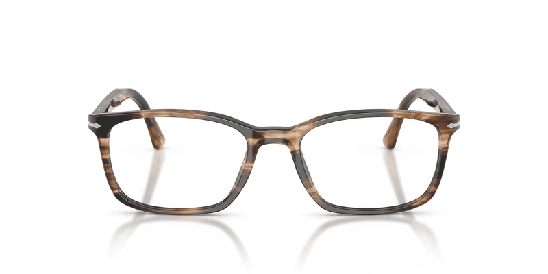 Persol PO3189V in Striped Black & Greish Brown / Clear (1236) - Side View