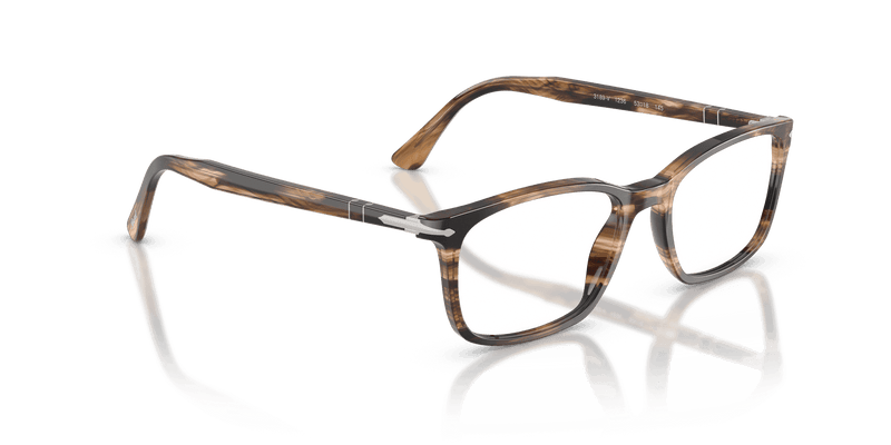 Persol PO3189V in Striped Black & Greish Brown / Clear (1236) - Back View