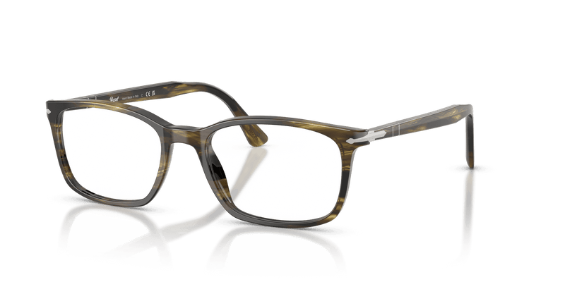 Persol PO3189V in Striped Black & Olive Green / Clear (1237) - Alternate View