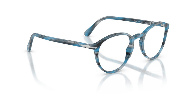 Persol PO3218V in Striped Blue And Grey / Clear - Alternate View