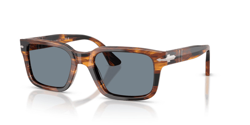 Persol PO3272S in Striped Black & Brown / Light Blue (123556) - Front View