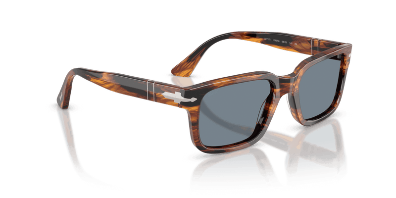 Persol PO3272S in Striped Black & Brown / Light Blue (123556) - Back View