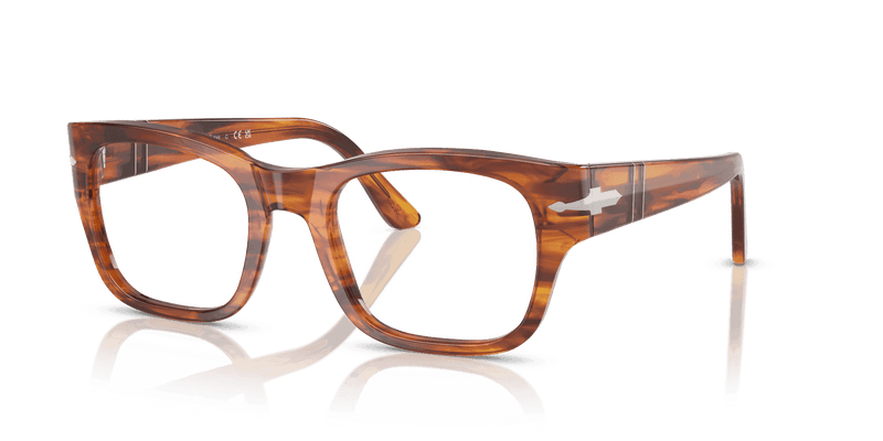 Persol PO3297V in Striped Brown / Clear (1157) - Front View