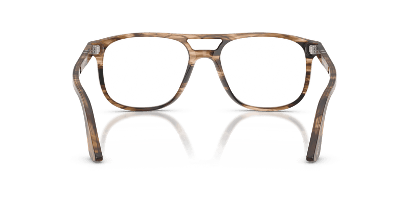 Persol GRETA PO3329V in Striped Black & Greish Brown / Clear (1236) - Alternate View