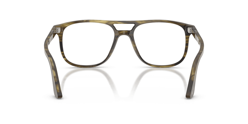 Persol GRETA PO3329V in Striped Black & Olive Green / Clear (1237) - Alternate View