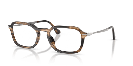 Persol PO3381V - Striped Black & Greish Brown / Clear